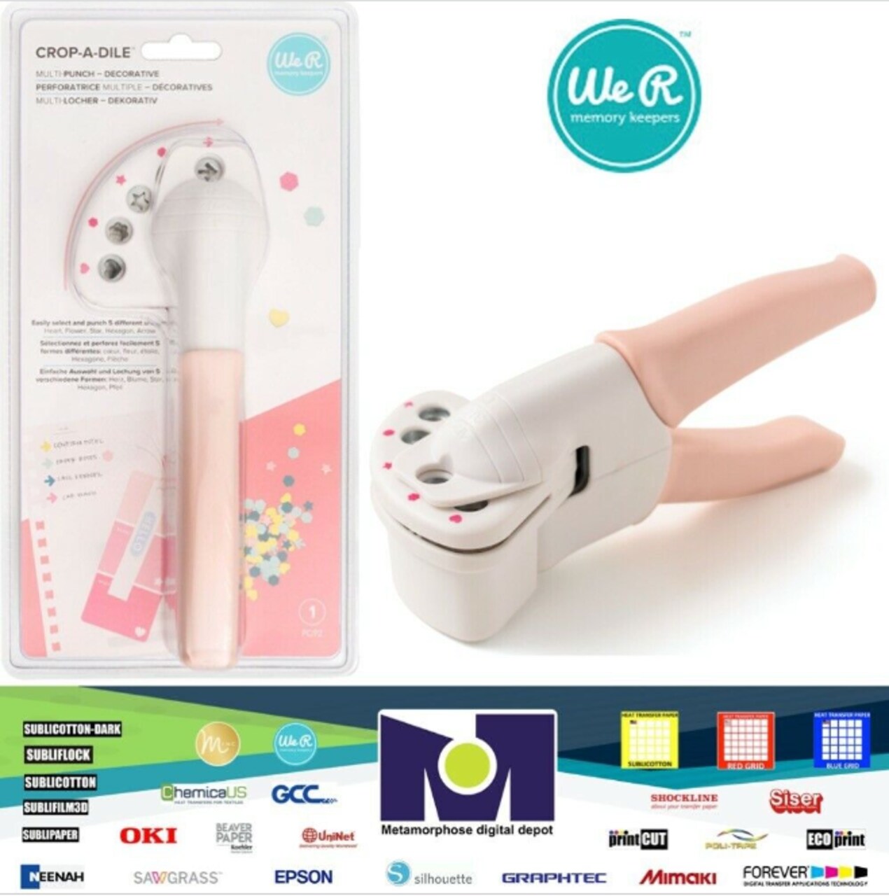 WE R MEMORY KEEPERS MULTI HOLE PUNCH TOOL CROP-A-DILE MULTI HOLE PUNCH DECOR 60000079